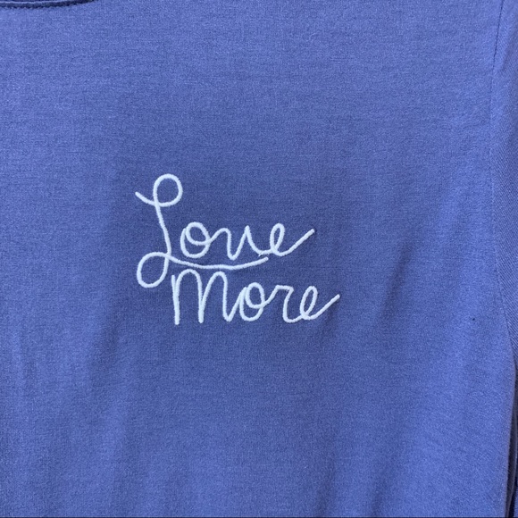 Old Navy Love More Embroidered Blue Shirt 2X XXL - Picture 3 of 7